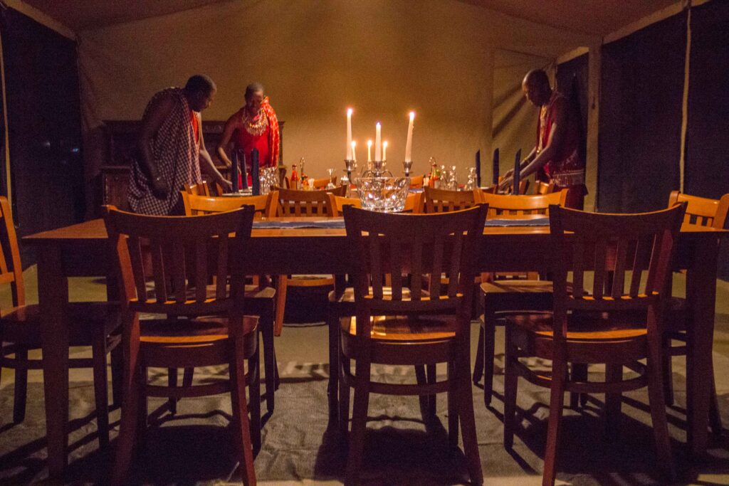 Dinner Table being Set