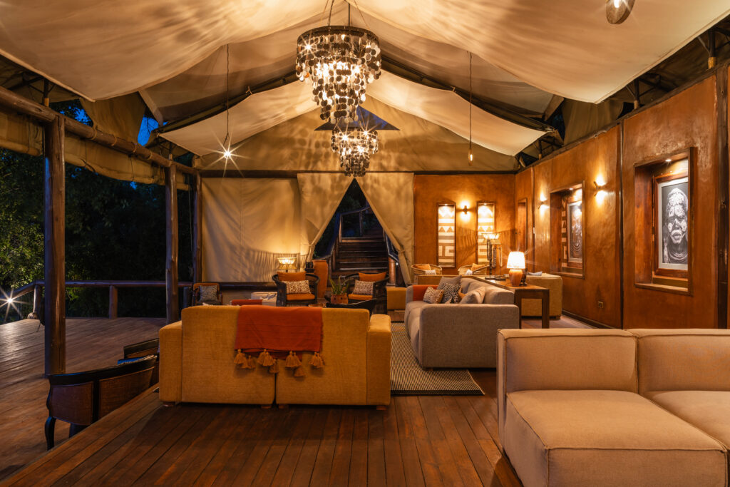 Elewana Serengeti Migration Camp Lounge Area - Evening (3)