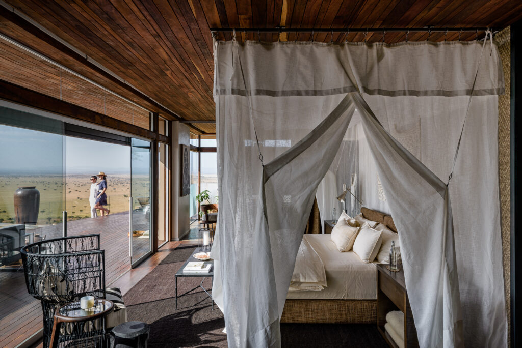 Hillside Suite, Singita Sasakwa Lodge - Bedroom and Deck