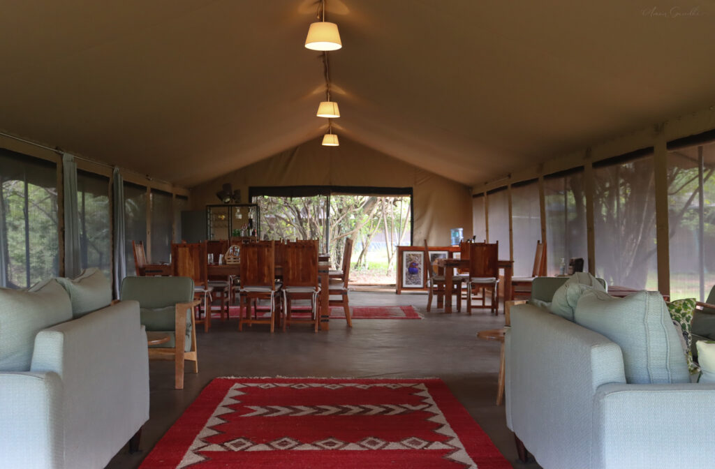 Porini Mara Camp Mess Tent View from Entrance plus Dining Room