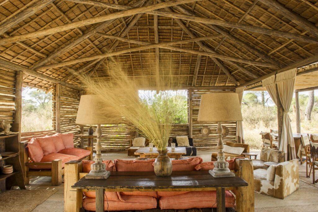 Stylish lounge area at Kuro, Tarangire